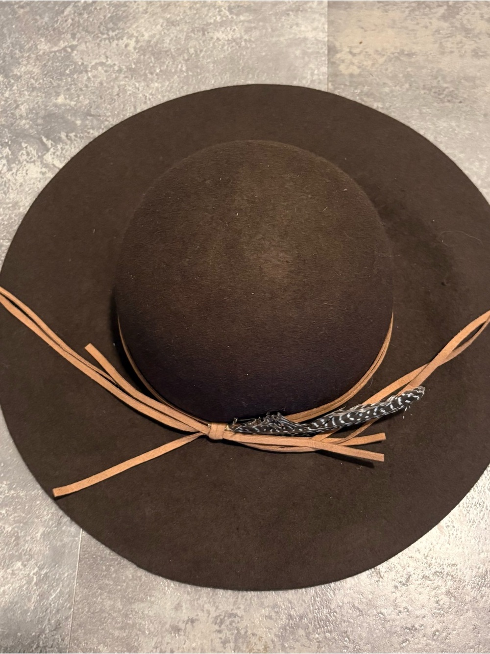Classic Wide-Brim Brown Wool Hat with Band
